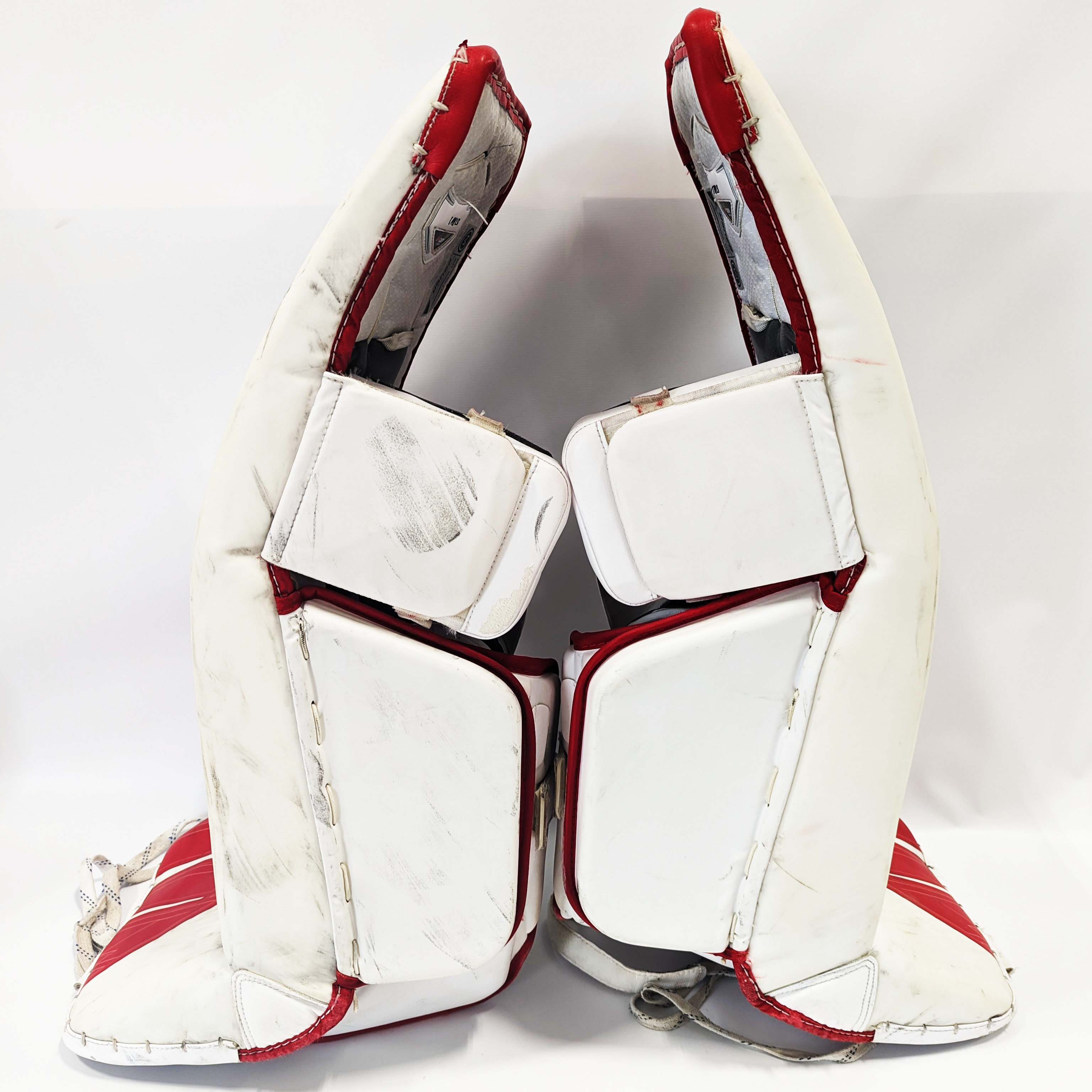Bauer Supreme Ultrasonic - Jambières de gardien de but Pro Stock OHL d'occasion (rouge/blanc)